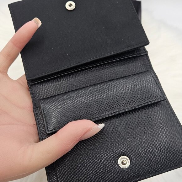 Prada Black Nylon and Leather Trifold Wallet - Picture 13 of 17
